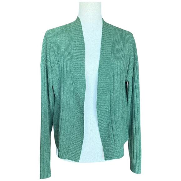 Autumn Cashmere Sweaters - Autumn Cashmere Green Ribbed Open Front Cardigan 100% Cashmere Women’s Sweater S